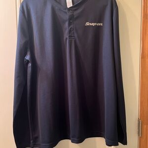 Snap-on Navy Blue Henley Work Shirt